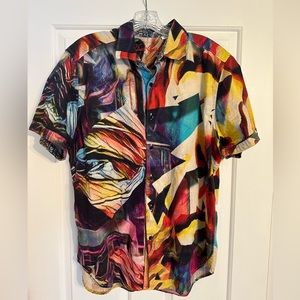 Robert Graham Short Sleeve Geometric Colorful Flip Cuff Men’s Large